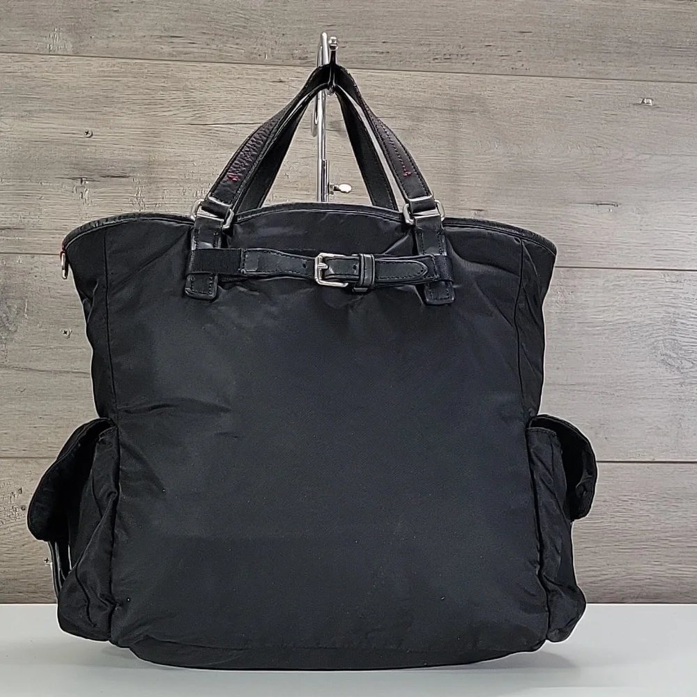 Tumi Black Nylon/Leather Tote with Dual Top Handles